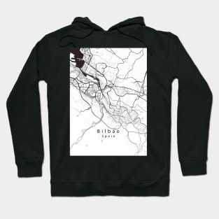 Bilbao Spain City Map white Hoodie